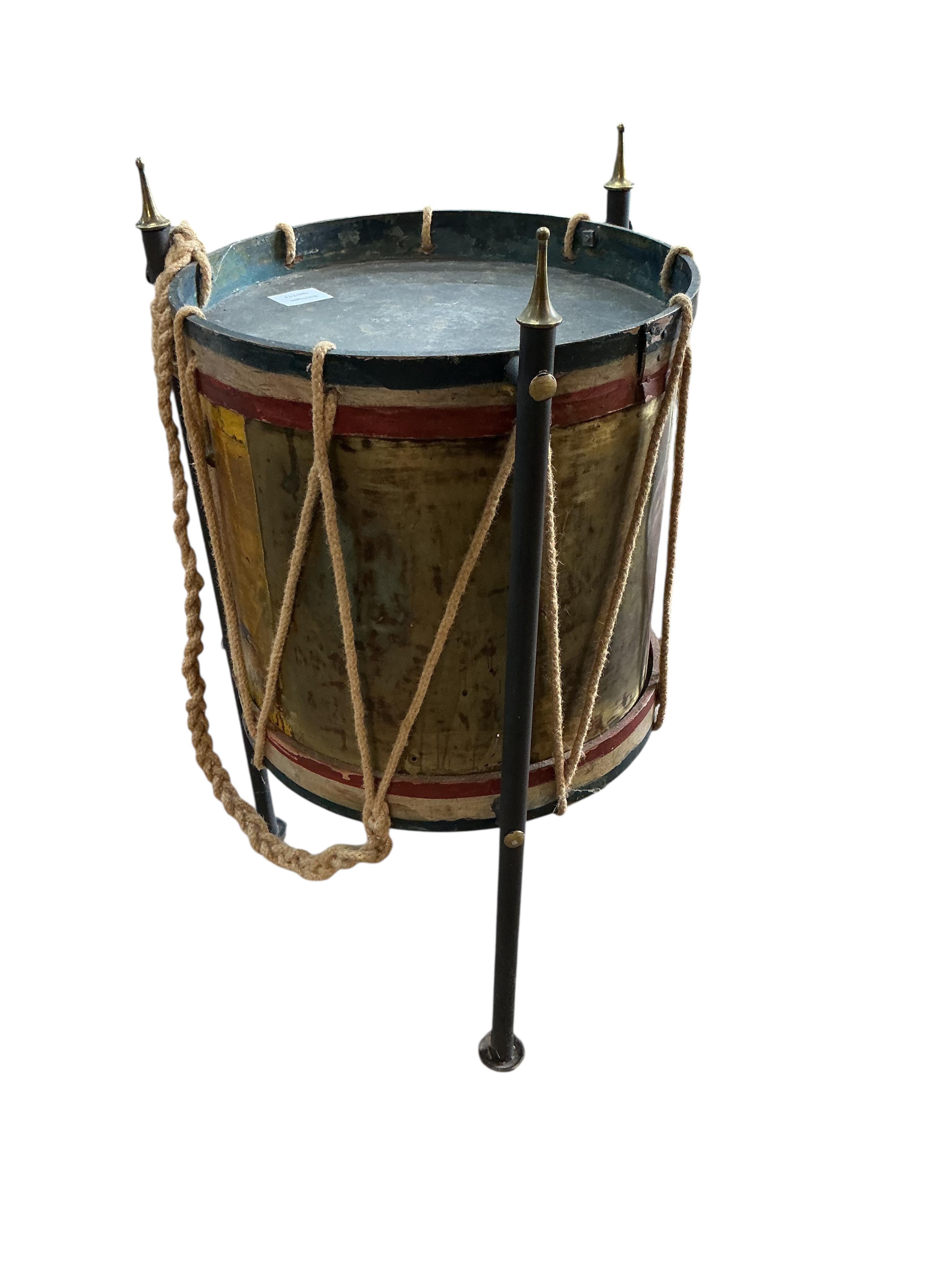 A Regimental drum occasional table, diameter 36cm, height 66cm